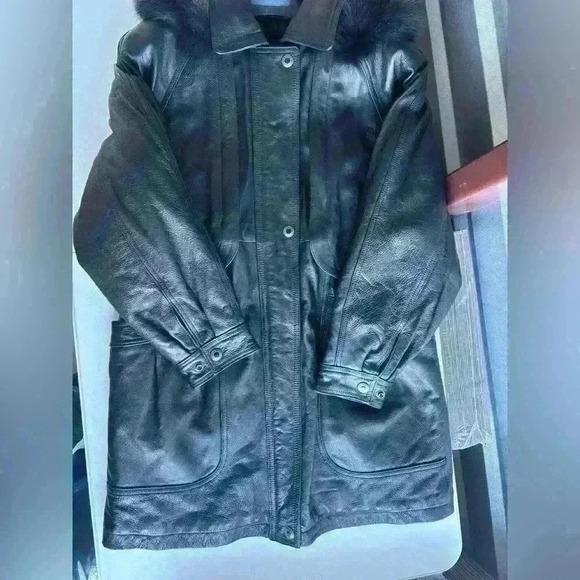 Vintage Elim Trading Co. ACTPA Italy Mode Leather And Satin Jacket - Picture 3 of 13